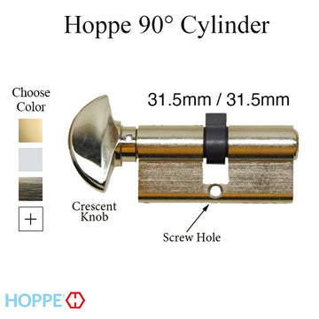 31.5 / 31.5 HOPPE Non Logo 90 degree Keyed Profile Cylinder Lock, Solid Brass - 413131010